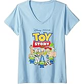Womens Disney Pixar Toy Story Buzz Woody Jessie V-Neck T-Shirt