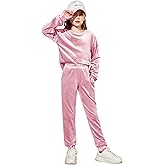 Arshiner Girls 2 Piece Outfit Sweatsuits Set Kids Velour Sweatshirts & Sweatpants Tracksuits Set for Girls