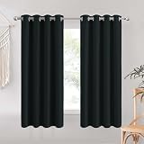 Aspire Homeware Blackout Curtains 66x54 Black Eyelet Thermal Energy Saving view 2