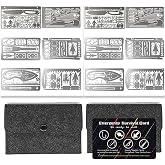 PSKOOK 12 Pcs Survival Multitool Card Emergency Camping Tool EDC Kit in Your Wallet Outdoor Hunting Fishing Hiking Gear