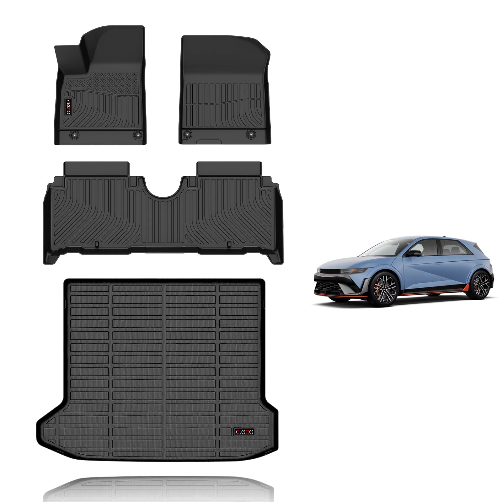 KELCSEECS Floor Mats & Cargo Liner Custom for Hyundai Ioniq 5 N 2025 All Weather Car Mats TPE Floor Liners Ioniq 5 N Accessories Image