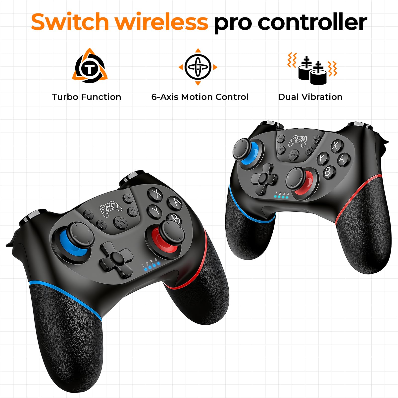 COOWPS 17-in-1 Switch 2 Pro Controller Zubehör-Bundle, Tragbare Tasche, Schutzfolie, Joy-Con Griffe, Lenkrad, Spielkarten-Etui, joystick kappen, Schutzhüllen für Switch 2 Konsole 2