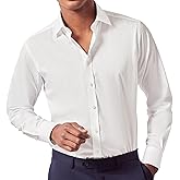 Jermyn Street Collection by Hawes and Curtis- Men's White Dress Shirt – 100% Poplin Cotton, Regular Fit, Long Sleeve