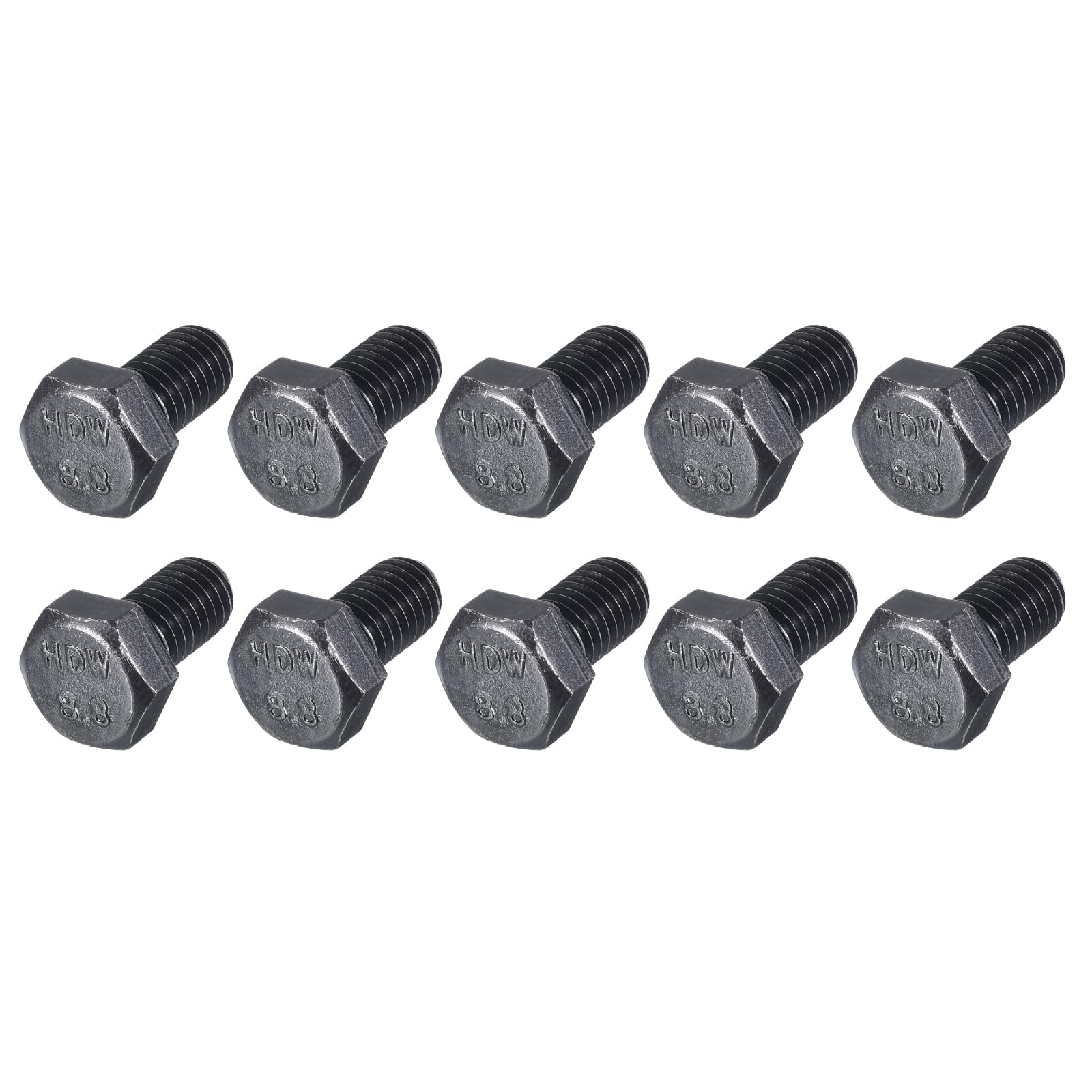 METALLIXITY Hex Bolts (M8-1.25x12mm) 20Pcs, 12.9 Grade Carbon Steel Fully Threaded Black Oxide, Coarse Thread UNC Hex Head Screw Bolt - for Mechanical Repair