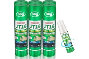 GIANTARM 3D Printer Glue Sticks, 36 Grams Each PVP Solid Glue Sticks for Hot Bed Plate, Washable, Non-Toxic, Reduce Warping for PLA, ABS, PETG, HIPS, TPU Filament on PEI, Glass, Aluminum, Buildtak Board, 6Pcs