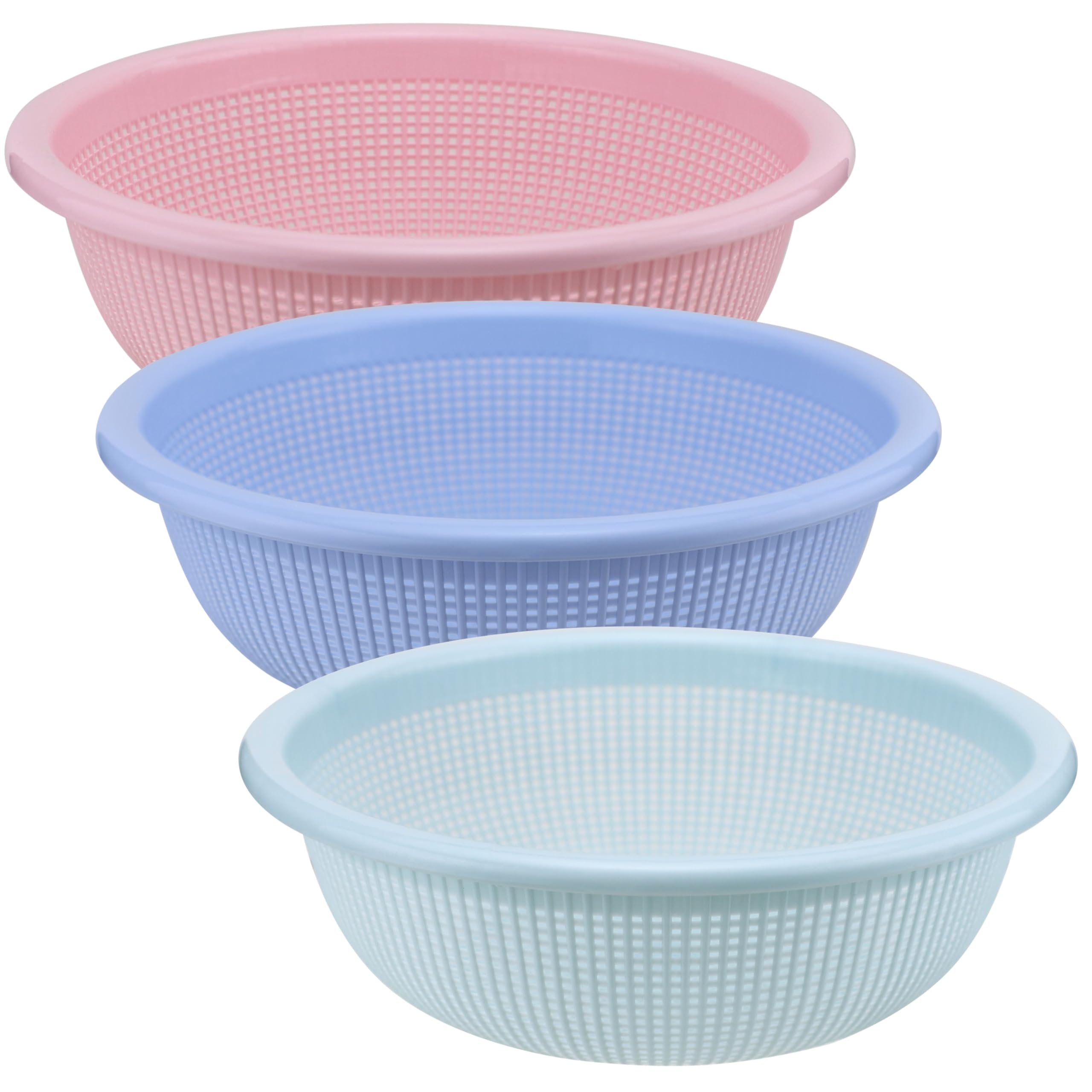 Photo 1 of *MISSING 1 PIECE*
EIKS 3 Pack Plastic Colander Baskets Mesh Sieve for Rinsing Draining and Air Drying Vegetables Fruits Berries Salad, Diameter 10-inch
