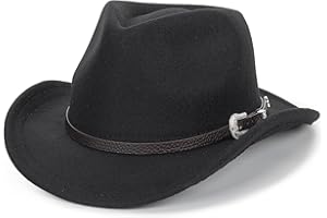 HINYBOEH Kids Western Cowboy Hat for Boys Girls - Felt Fedora-Jazz-Hat for Kids 2-6Years
