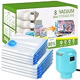 Morecoo Vacuum Seal Bags for Clothing, 8 Pack