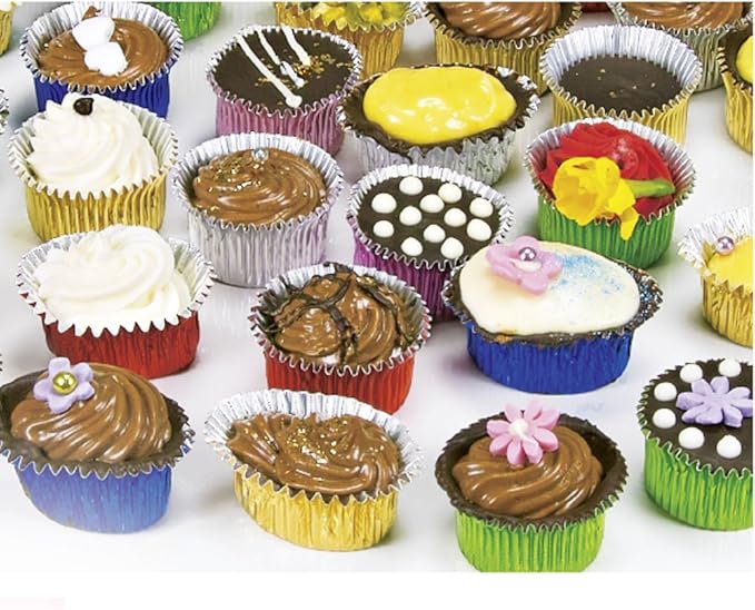 Pralinenkapseln Pralinenformchen Pralinenschalchen Konfektformchen Miniassietten Aluminium Farbig Rund Oval 50 Stuck Amazon De Kuche Haushalt