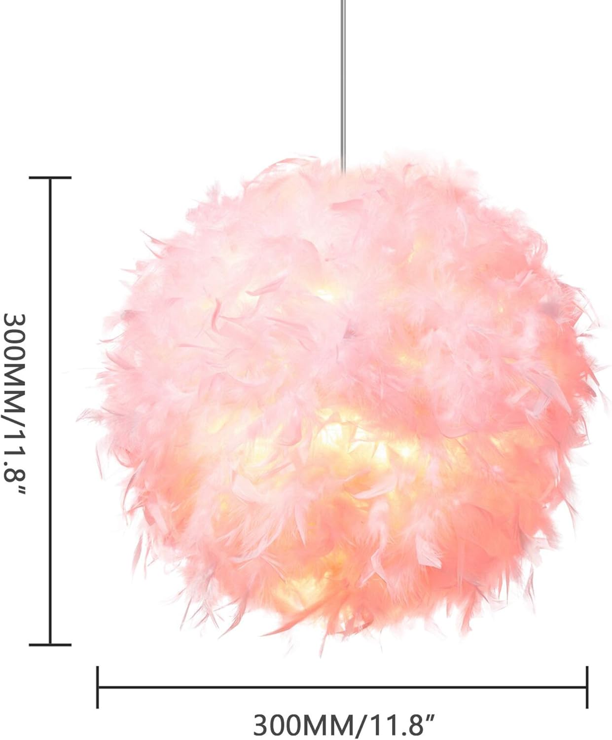 Waneway 40cm Feather Light Shade for Ceiling Pendant Light Fluffy Lamp Shade Lampshade Lightshade for Table Lamp and Floor Lamp Bedroom - Image 4