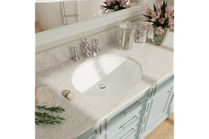 DEER VALLEY DeerValley DV-1U305 Symmetry 19" X 16" Large Oval Ceramic Undermount Bathroom Sink With Overflow Hole