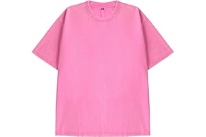 Eadali Men’s Oversized T-Shirts – Washed Cotton Loose Fit Tees, Drop Shoulder Crew Neck, Vintage Baggy Style Streetwear Tops