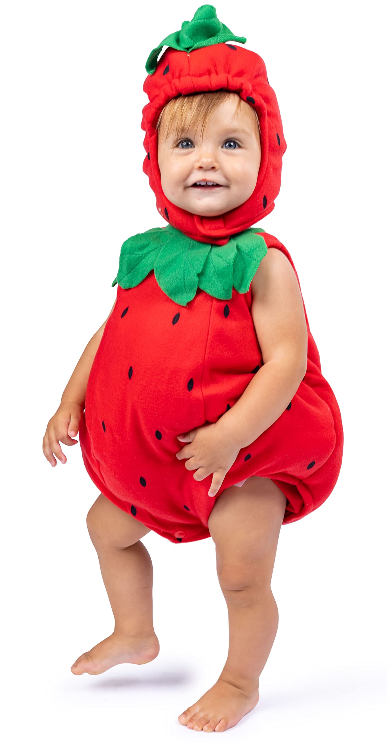 Dress Up America Baby Strawberry Costume - Halloween Strawberry Outfit for Girls - Fancy Dress for Babies – Role Play Costume for Kids (6-12 months)