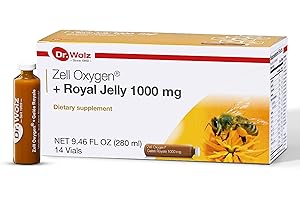 Dr. Wolz Zell Oxygen + Royal Jelly 1000mg, Organic Superfood and All Natural Energy Supplements, Nutrition for Immune Support, Healthy Skin, Fatigue Relief and Energy Boost, 14 Vials