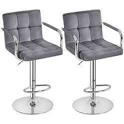 Yaheetech Counter Height Bar Stools Set of 2 Velvet