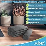 AIDEA Microfiber Cloth Pack of 8 30x30 cm Lint Free Streak Free Grey view 3