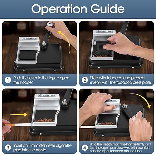 cigarette rolling machine manual USEWIRE Cigarette Rolling Machine, Manual Tobacco Rolling Machine, Portable  Home Cigarette Injector, Suitable for 0.31 inch/8 mm Diameter Pipes and  Most Cigarette Tubes, Perfect Holiday Gift in Saudi Arabia