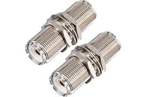 Kaunosta UHF Female to Female Bulkhead Adapter SO239 PL259 Connector for CB Ham Radio, Panel Mount RF Coaxial Coupler 2pcs