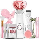 Colorfarm Facial Steamer Nano Ionic: Face Steamer Home Spa Kit Deep Cleaning Unclogs Pores Sinuses Inhaler with 8 Skin Care Tools - Self Care Gifts for Women (Deep Cleansing Facial Kit)