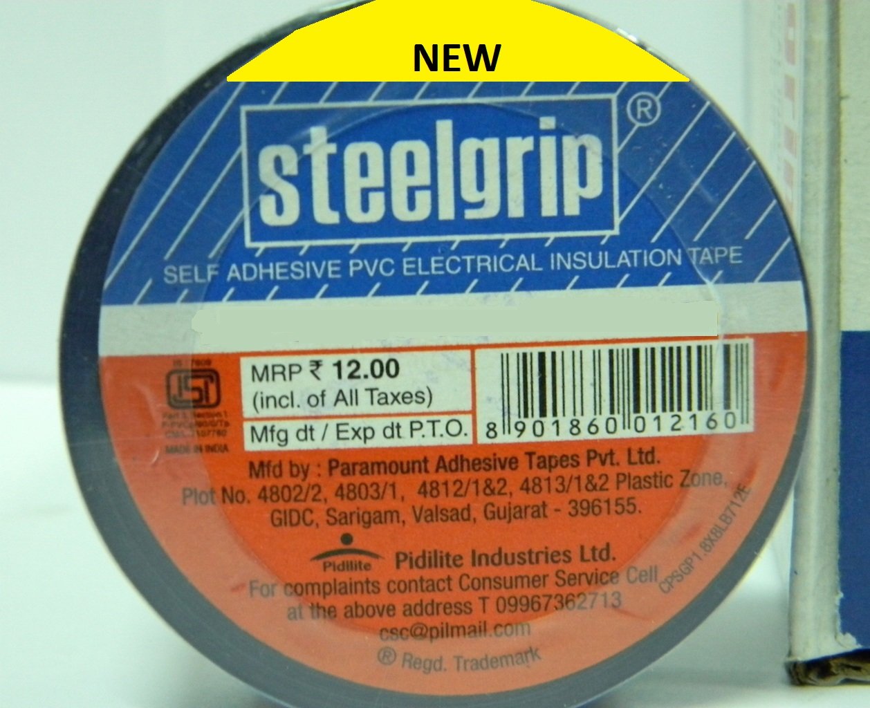 steelgrip, fvc Self Adhesive PVC Electrical Insulation Tape, 1.8cmx