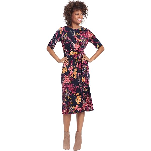 London Times Women's Smocked Empire Waist Fit and Flare Dress at Amazon  Women's Clothing store