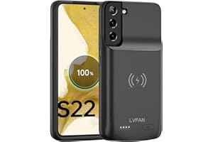 LVFAN Slim 4700mAh Backup Portable Charger Phone Case for Samsung Galaxy S22 6.1" Fast Wireless Charging External Portable Charge Case Black