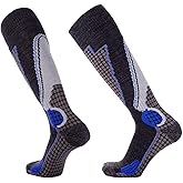 Pure Athlete High Performance Wool Ski Socks - Thermal Warm Merino Wool OTC Sock, Men Women