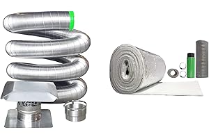 Rockford Chimney Supply Stainless Steel Flexible Chimney Liner Insert Kit, 4 Inch x 15 Feet with Blanket Insulation Kit
