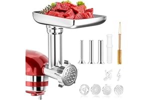 XINCAN Stainless Steel Food Grinder Attachments for KitchenAid Stand Mixers and Cuisinart Stand Mixers SM-50. Meat Grinders, Sausage Stuffer, Food Processor. Durable Perfect Attachments for Kitchen aid Mixer