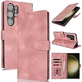 SunYoo for Samsung Galaxy S23 Ultra Case Wallet with Card Holder,Galaxy S23 Ultra Wallet Case for Men Women,PU Leather Magnetic Buckle Stand Flip Cover-Rose Gold