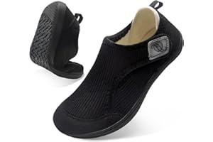 CJROSM Comfortable Wide Diabetic Shoes for Women Mes,Barefoot House Shoes Slippers for Women Indoor Outdoor,Adjustable Zero Drop Edema Shoe for Neuropathy, Breathable Nursing Shoe Wide Width Casual Sneakers