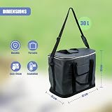 The Magic Toy Shop 30L Insulated Cool Bag Grey Polyester Large Capacity view 6