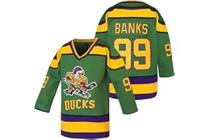 AYOUBAUS Youth Mighty Ducks Jersey Charlie Conway #96 Adam Banks #99 Movie Ice Hockey Jersey for Kids