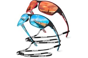 KUGUAOK Sports Polarized Sunglasses for Men Fishing Cycling Running Sun Glasses Lightweight Frame UV Protection Goggles