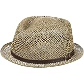 Lipodo Coyuca Vented Pork Pie Straw Hat Sun Men Women Made in Italy Straw Summer Leather Band