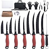 Goture Fillet Knife Fishing Kit,Bait Knife and Filet Knives with Sheath,Sharpening Rod,Fish Lip Gripper,Fishing Pliers,Cutting Board,Gloves,Stainless Steel Soap,Portable Storage Bag,Gifts for Men