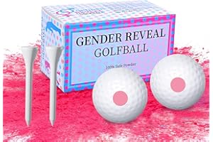 FIEKEICC Gender Reveal Golf Balls Exploding Golf Ball-2Pink&2Wooden Tees per Pack-Girl or Boy Baby Reveal Ideas Party Supplies Exploding Powder Biodegradable Golf Balls Funny Idea