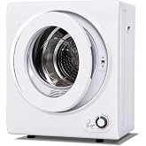 Euhomy Portable Clothes Dryer for Laundry, 1.5 Cu. Ft. Small Portable Dryers for Clothes, 120V Electric Dryer with Stainless Steel Drum, 850W Dryer Machine for Apartments, White