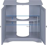 Yaheetech Under Sink Cabinet Freestanding 60x30x60 cm Gray view 6