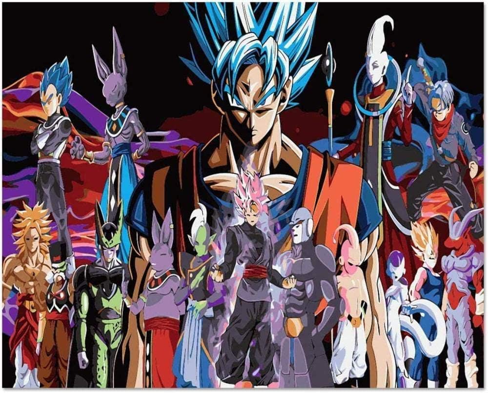 Paint by Numbers for Adults Dragon Ball Z DIY Painting by Numbers Kits for Children Living Room Bedroom Decoration 16 x 20