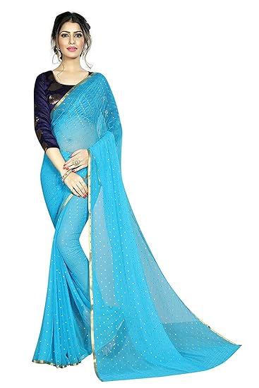 Womens Pure Nazamin Gold Print Saree with Jacquard Blouse Piece (Firozi)