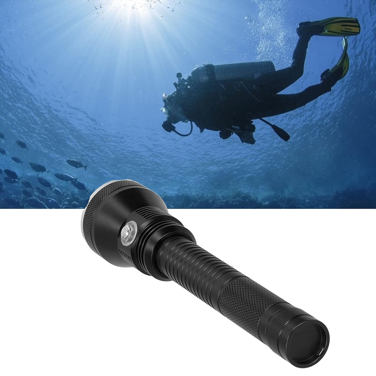 Diving Flashlight, Lighting Range is 300m/984.3ft Underwater Diving
