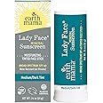 Earth Mama Lady Face® Tinted Mineral Sunscreen Stick, SPF 40 Medium/Dark Tint | Contains Organic Shea & Cocoa Butter | Foundation + Concealer + Contour, Blends with Most Skin Tones