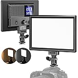 Neewer Ultra-Slim LED Video Soft Light Panel, Dimmable On Camera Video Lighting for DSLR Cameras Photography with LCD Display