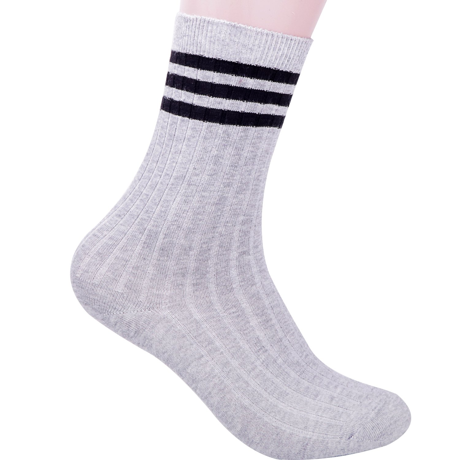 CULTZ Women\'s Cotton Crew Sock (Fits Shoe 5.5-12 (Sock Size 9-11), Grey)