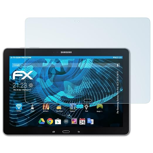 atFolix Schutzfolie kompatibel mit Samsung Galaxy Note Pro 12.2 LTE & Wi-Fi Folie, ultraklare FX Displayschutzfolie (2X)