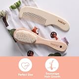 haakaa Baby Hair Brush and Comb Set with Wooden Handle 2 Pack view 6