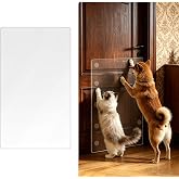 KEBE Door Scratch Protector, Large 36" x 24" &amp; 0.8mm Thick Heavy Duty Anti-Scratch Shield, Clear Door Guard with Strong Removable Adhesive, Easy-to-Install Dog Cat Scratch Guard for Indoors