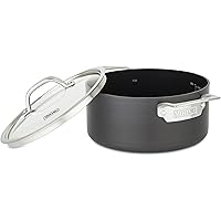 Viking Culinary Hard Anodized Nonstick Soup Pot, 4 Quart, Includes Glass Lid, Dishwasher, Oven Safe, Works on All Cooktops in