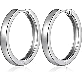 Jiamiaoi Hoop Earrings for Men Women 925 Sterling Silver Hoop Earrings Hypoallergenic Huggie Hoops 15mm-20mm &